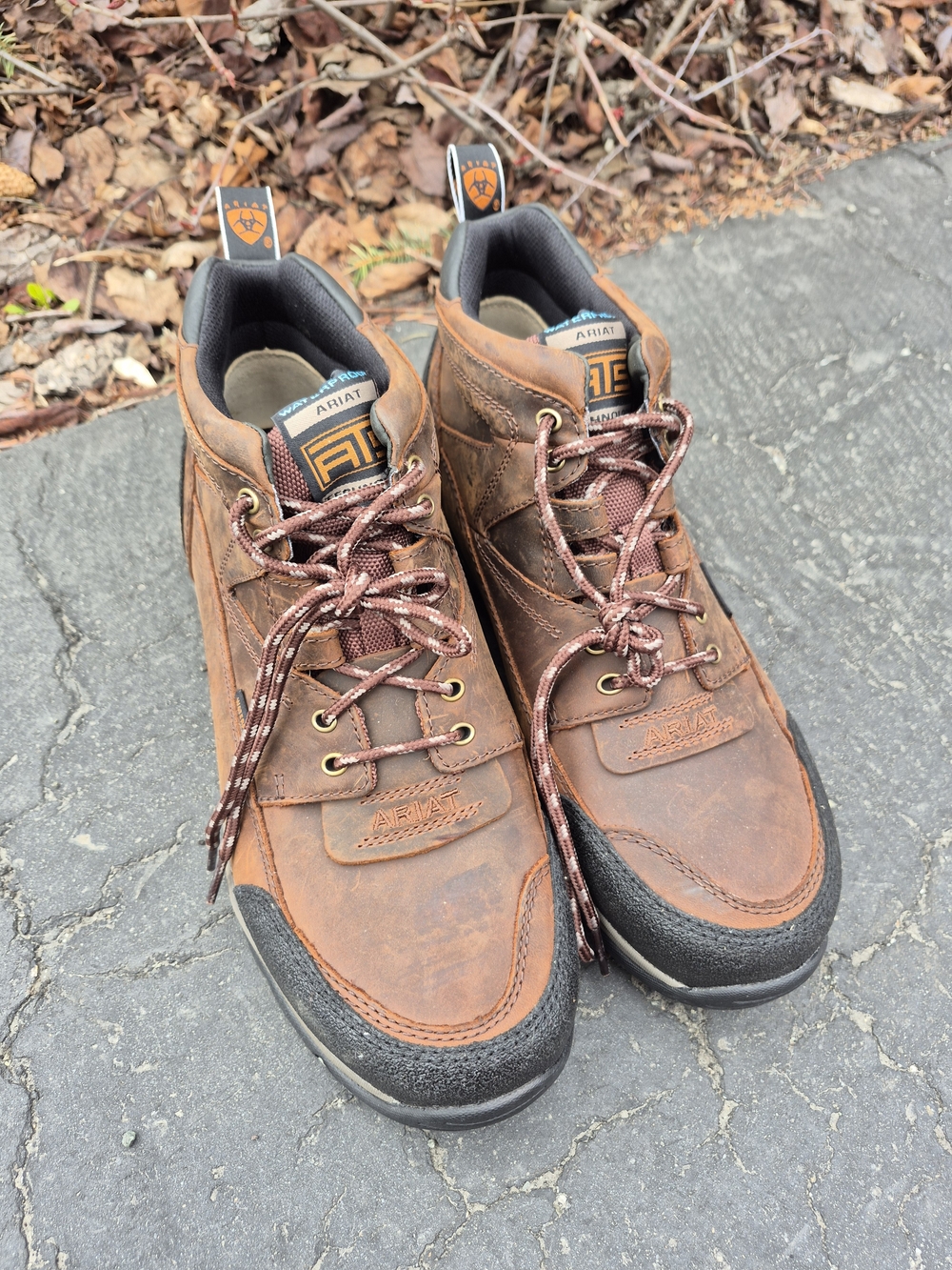 Ariat Men's Terrain H2O Waterproof Hiking Boots Brown Leather Finish  US 10.5